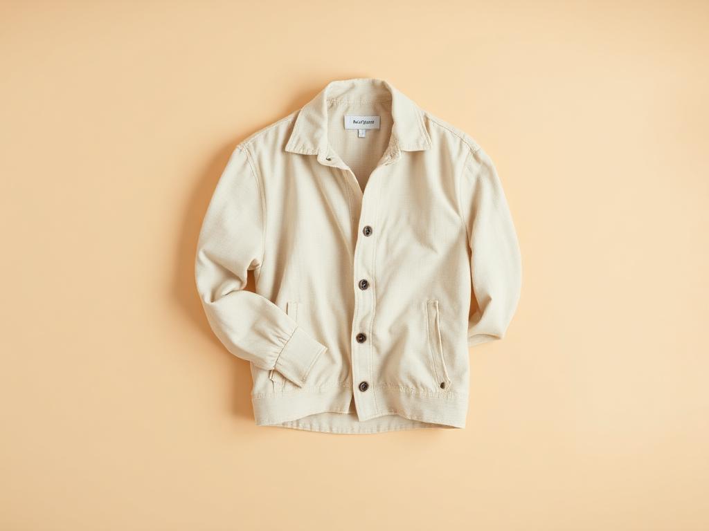 Soft folded linen jacket in oat tone
